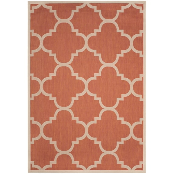 Safavieh Courtyard Becky Geometric Indoor/Outdoor Area Rug, Terracotta, 6'7" x 9'6"