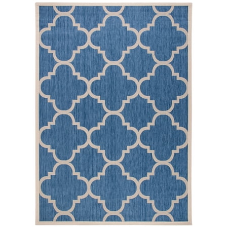 Safavieh Courtyard Becky Geometric Indoor/Outdoor Area Rug, Blue/Beige, 8' x 11'