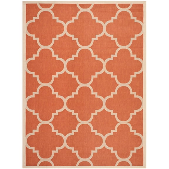 Safavieh Courtyard Becky Quatrefoil Indoor/Outdoor Area Rug, 9' x 12', Terracotta