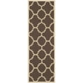 thumbnail image 1 of Safavieh Courtyard Becky Geometric Indoor/Outdoor Runner Rug, Dark Brown, 2'3" x 8', 1 of 10
