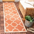 thumbnail image 1 of Safavieh Courtyard Becky Geometric Indoor/Outdoor Runner Rug, Terracotta, 2'3" x 8', 1 of 9