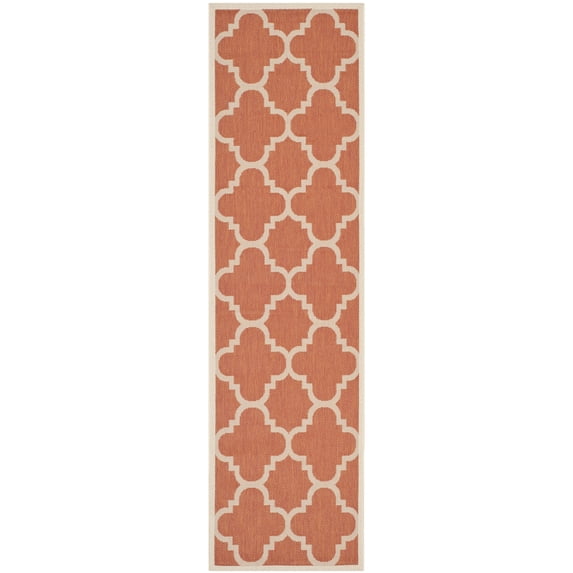 Safavieh Courtyard Becky Geometric Indoor/Outdoor Runner Rug, Terracotta, 2'3" x 8'