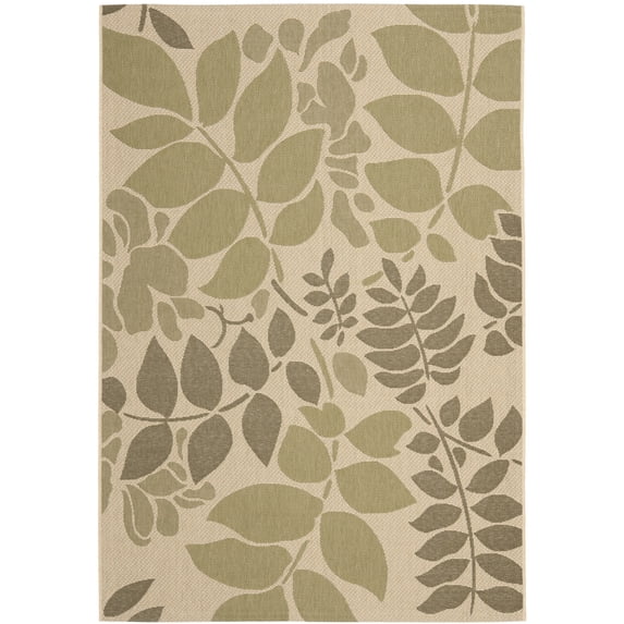 Safavieh Courtyard August Floral Indoor/Outdoor Area Rug, Cream/Green, 5'3" x 7'7"