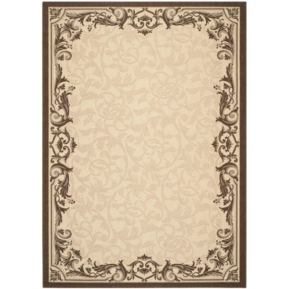 Transitional Rug - Courtyard 6000 Polypropylene -Natural/Olive-Color:Natural/Olive,Design:Transitional,Shape:Rectangle,Size:11'L x 8'W