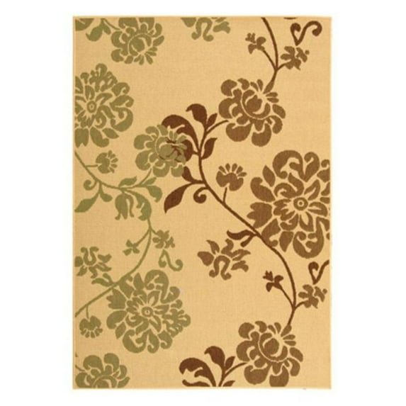 Transitional Rug - Courtyard Polypropylene -Natural/Multi-Color:Natural/Multi,Design:Transitional,Shape:Large Rectangle,Size:11'L x 8'W