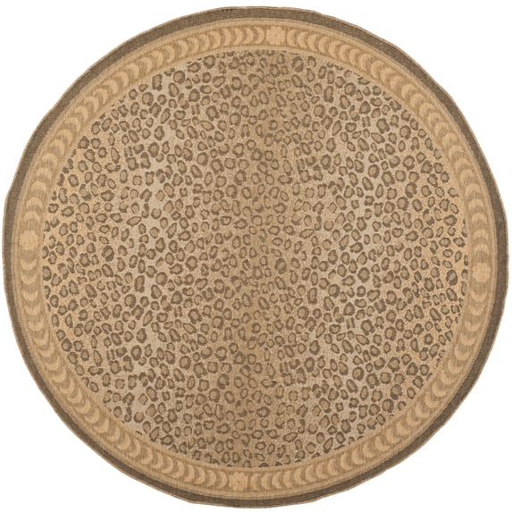 Safavieh Courtyard Candace Spotted Indoor/Outdoor Area Rug, Natural/Gold, 7'10" x 7'10" Round
