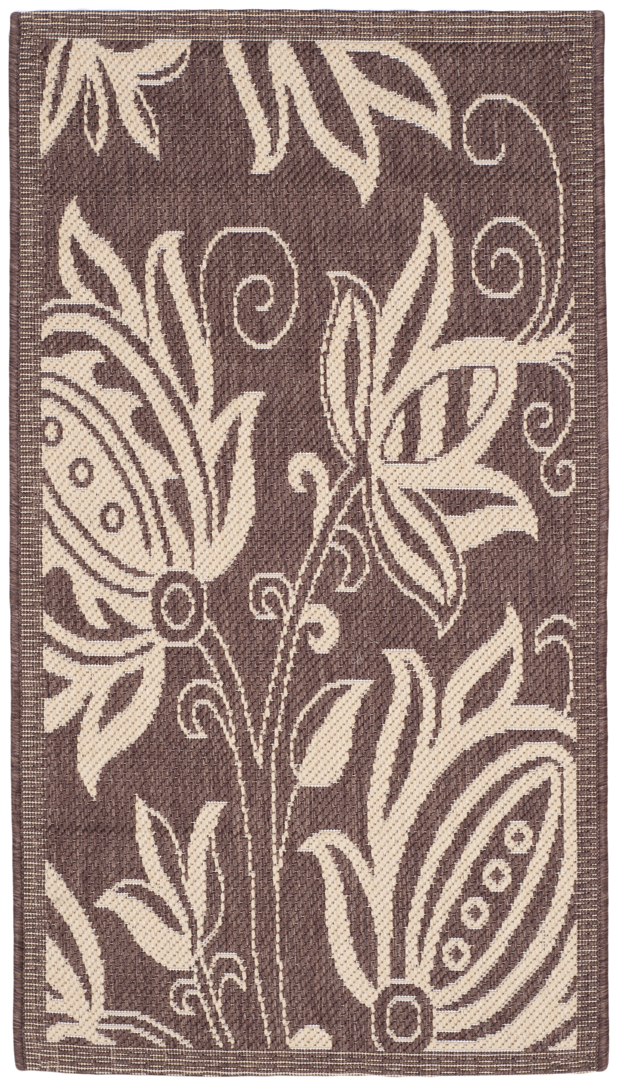 Safavieh Courtyard Crystal Floral Indoor/Outdoor Area Rug, Chocolate/Natural, 2' x 3'7"