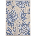 thumbnail image 1 of Safavieh Courtyard Crystal Floral Indoor/Outdoor Area Rug, Natural/Blue, 4' x 5'7", 1 of 10
