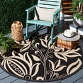 thumbnail image 1 of Safavieh Courtyard Crystal Floral Indoor/Outdoor Area Rug, Black/Sand, 5'3" x 5'3" Round, 1 of 10
