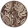 thumbnail image 1 of Safavieh Courtyard Crystal Floral Indoor/Outdoor Area Rug, Chocolate/Natural, 5'3" x 5'3" Round, 1 of 9