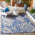 thumbnail image 1 of Safavieh Courtyard Crystal Floral Indoor/Outdoor Area Rug, Blue/Natural, 5'3" x 7'7", 1 of 10