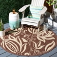 thumbnail image 1 of Safavieh Courtyard Crystal Floral Indoor/Outdoor Area Rug, Chocolate/Natural, 6'7" x 6'7" Round, 1 of 8