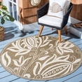 thumbnail image 1 of Safavieh Courtyard Crystal Floral Indoor/Outdoor Area Rug, Brown/Natural, 7'10" x 7'10" Round, 1 of 12