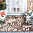 thumbnail image 1 of Safavieh Courtyard Crystal Floral Indoor/Outdoor Area Rug, Chocolate/Natural, 7'10" x 7'10" Square, 1 of 9