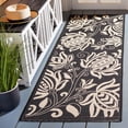 thumbnail image 1 of Safavieh Courtyard Crystal Floral Indoor/Outdoor Runner Rug, Black/Sand, 2'3" x 10', 1 of 10