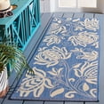 thumbnail image 1 of Safavieh Courtyard Crystal Floral Indoor/Outdoor Runner Rug, Blue/Natural, 2'3" x 14', 1 of 9