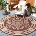thumbnail image 1 of Safavieh Courtyard Cynthia Oriental Indoor/Outdoor Area Rug, Chocolate/Natural, 6'7" x 6'7" Round, 1 of 9