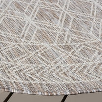 SAFAVIEH Courtyard Kenesa Geometric Indoor/Outdoor Area Rug, Ivory/Beige Grey, 9' x 12'