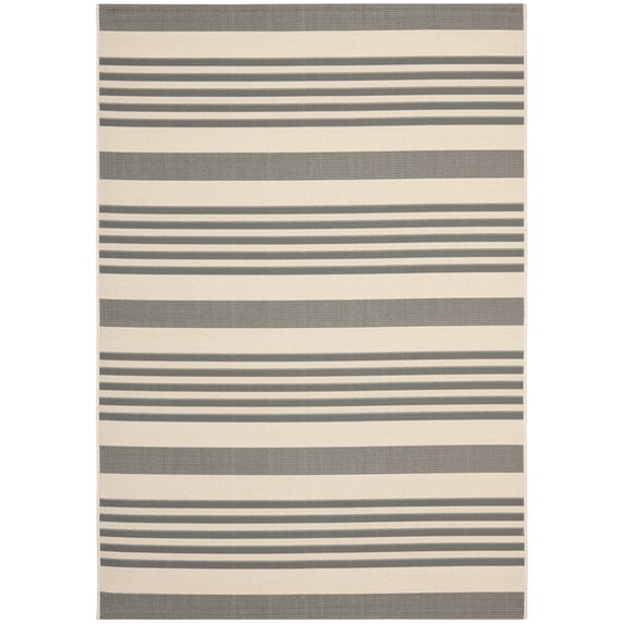 Safavieh Courtyard Caroline Striped Indoor/Outdoor Area Rug, Gray/Bone, 5'3" x 7'7"