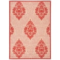 thumbnail image 1 of Safavieh Courtyard Jessie Damask Indoor/Outdoor Area Rug, Natural/Red, 2'7" x 5', 1 of 9