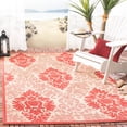 thumbnail image 1 of Safavieh Courtyard Jessie Damask Indoor/Outdoor Area Rug, Natural/Red, 2'7" x 5', 1 of 9