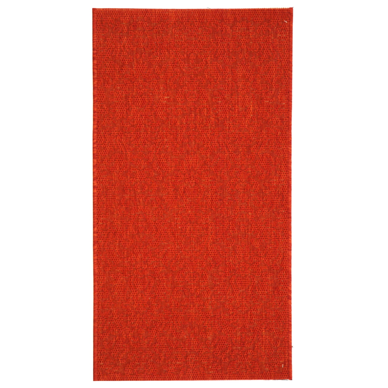 Burnt Orange Low Pile Synthetic Outdoor Runner Rug