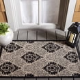 thumbnail image 1 of Safavieh Courtyard Jessie Damask Indoor/Outdoor Area Rug, Sand/Black, 4' x 5'7", 1 of 8