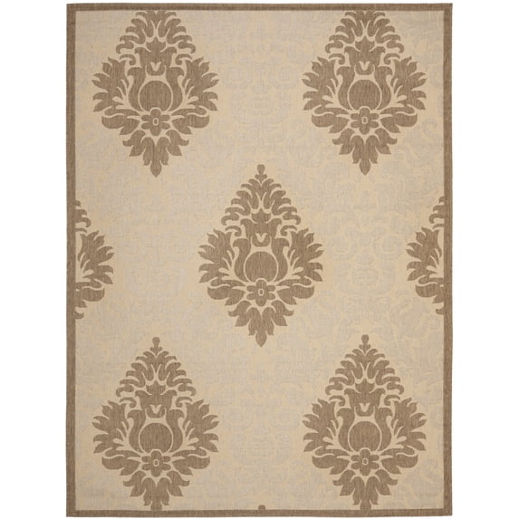 Safavieh Courtyard Jessie Damask Indoor/Outdoor Area Rug, Natural/Brown, 8' x 11'