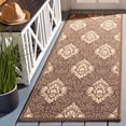 thumbnail image 1 of Safavieh Courtyard Jessie Damask Indoor/Outdoor Runner Rug, Chocolate/Natural, 2'3" x 6'7", 1 of 9