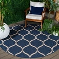 thumbnail image 1 of Safavieh Courtyard Linnet Geometric Indoor/Outdoor Area Rug, Navy/Beige, 6'7" x 6'7" Round, 1 of 10