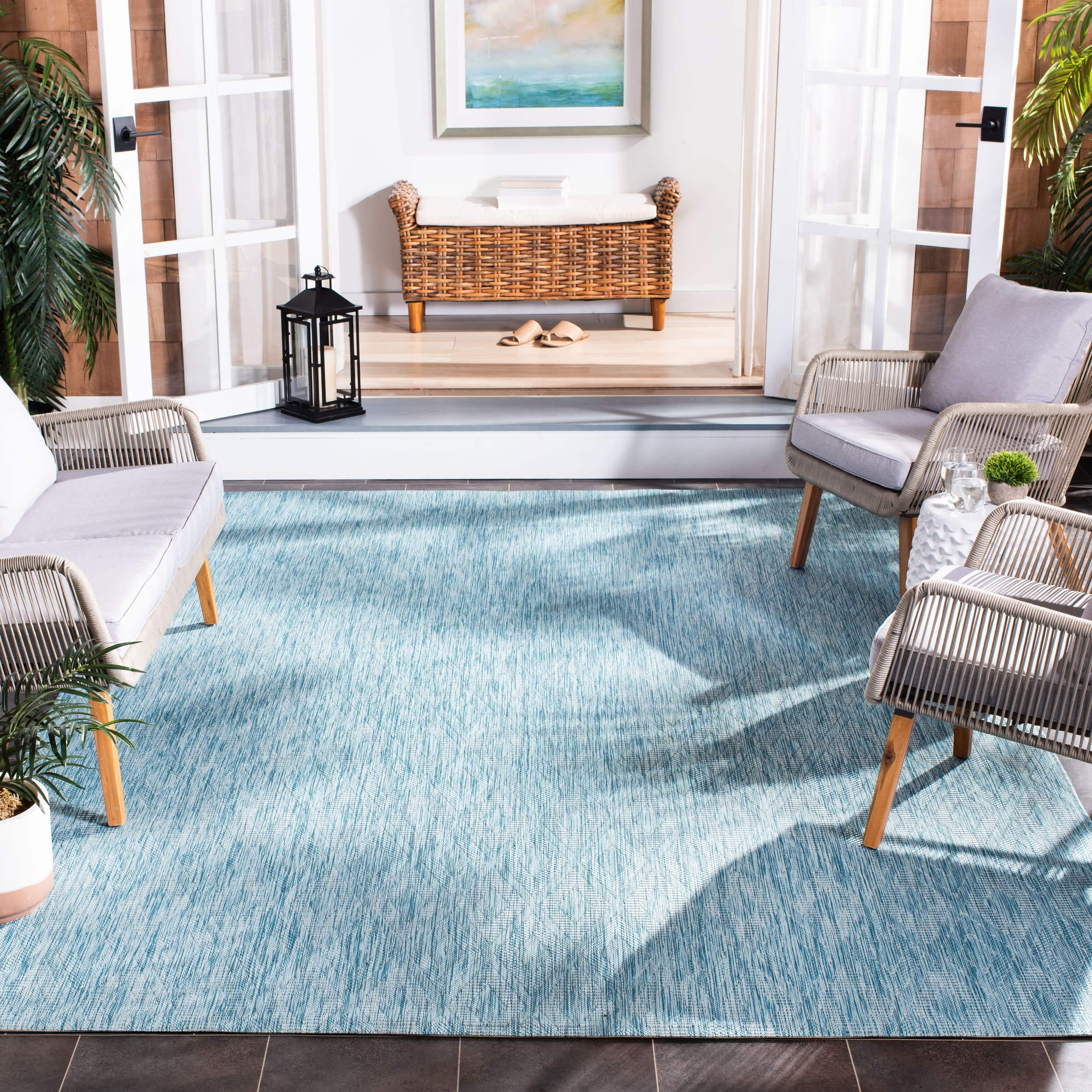 SAFAVIEH Courtyard Teodor Geometric Indoor/Outdoor Area Rug, Brown ...
