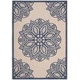 thumbnail image 1 of Safavieh Courtyard Millicent Medallion Indoor/Outdoor Area Rug, Beige/Navy, 4' x 5'7", 1 of 14