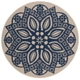 thumbnail image 1 of Safavieh Courtyard Millicent Medallion Indoor/Outdoor Area Rug, Beige/Navy, 6'7" x 6'7" Round, 1 of 9