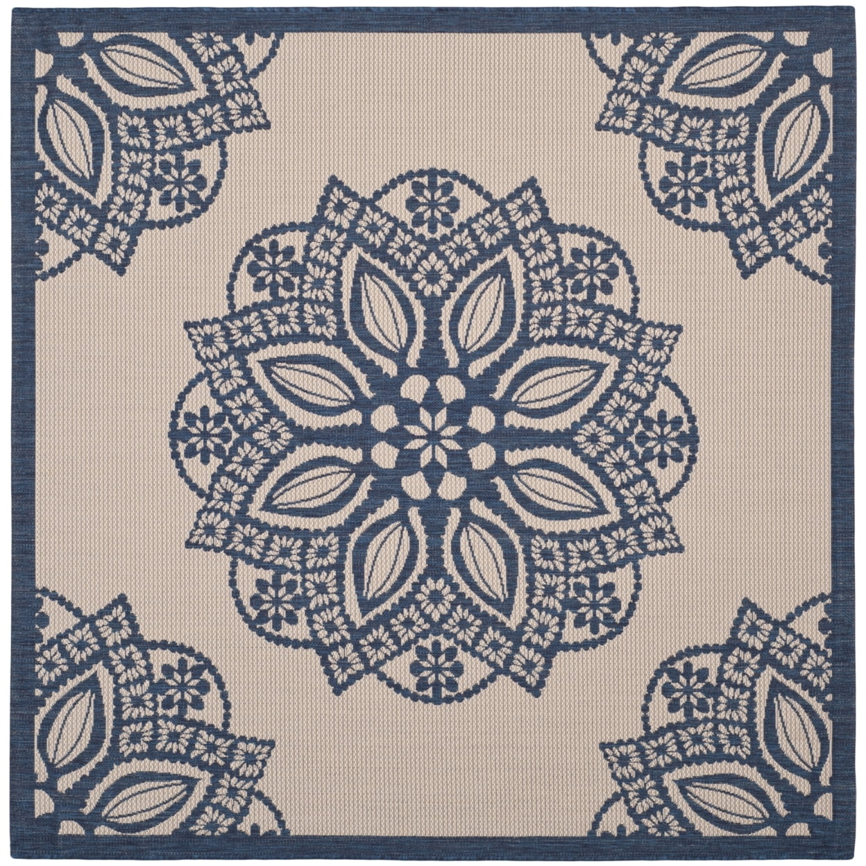 Courtyard Square Red Indoor/Outdoor Easy-Care Area Rug