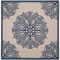 thumbnail image 1 of Safavieh Courtyard Millicent Medallion Indoor/Outdoor Area Rug, Beige/Navy, 6'7" x 6'7" Square, 1 of 14