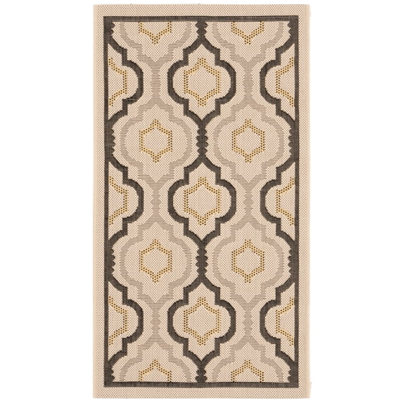Safavieh Courtyard Bayon Geometric Indoor/Outdoor Area Rug, Beige/Black, 2'7" x 5'
