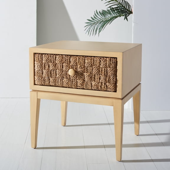 Safvaieh Couture Armand Coastal Wood Nightstand, Natural