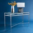 thumbnail image 1 of Safavieh Baumgarten Contemporary Glass Console Table, Silver, 1 of 5