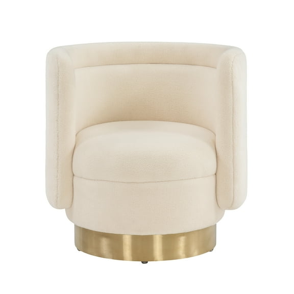 Safavieh  Couture Brynlee Swivel Accent Chair - 29.7" W x 27.2" L x 29.7" H Ivory/Gold