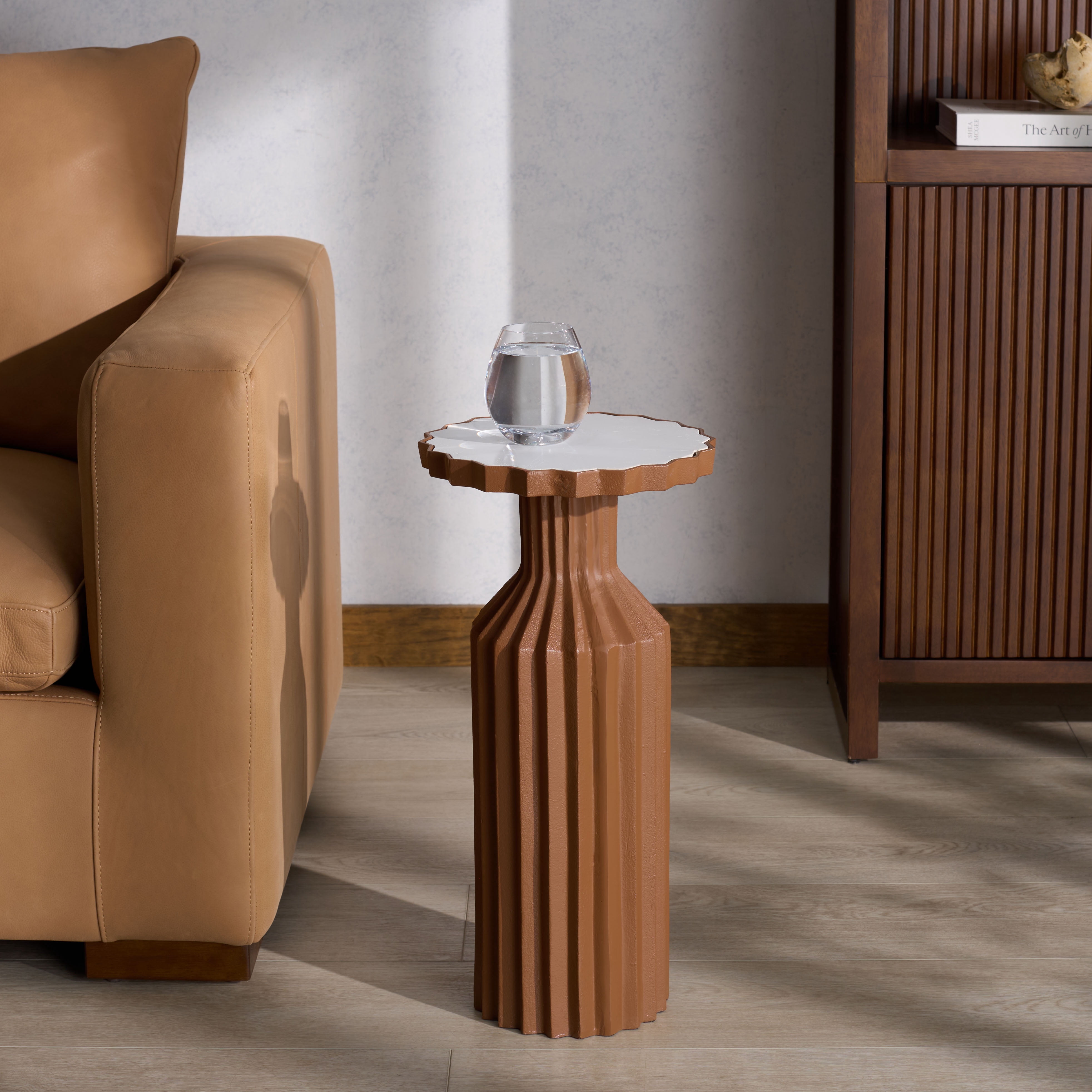 Safavieh Couture Cindylyn Concrete Top Modern End Table, Brown/White