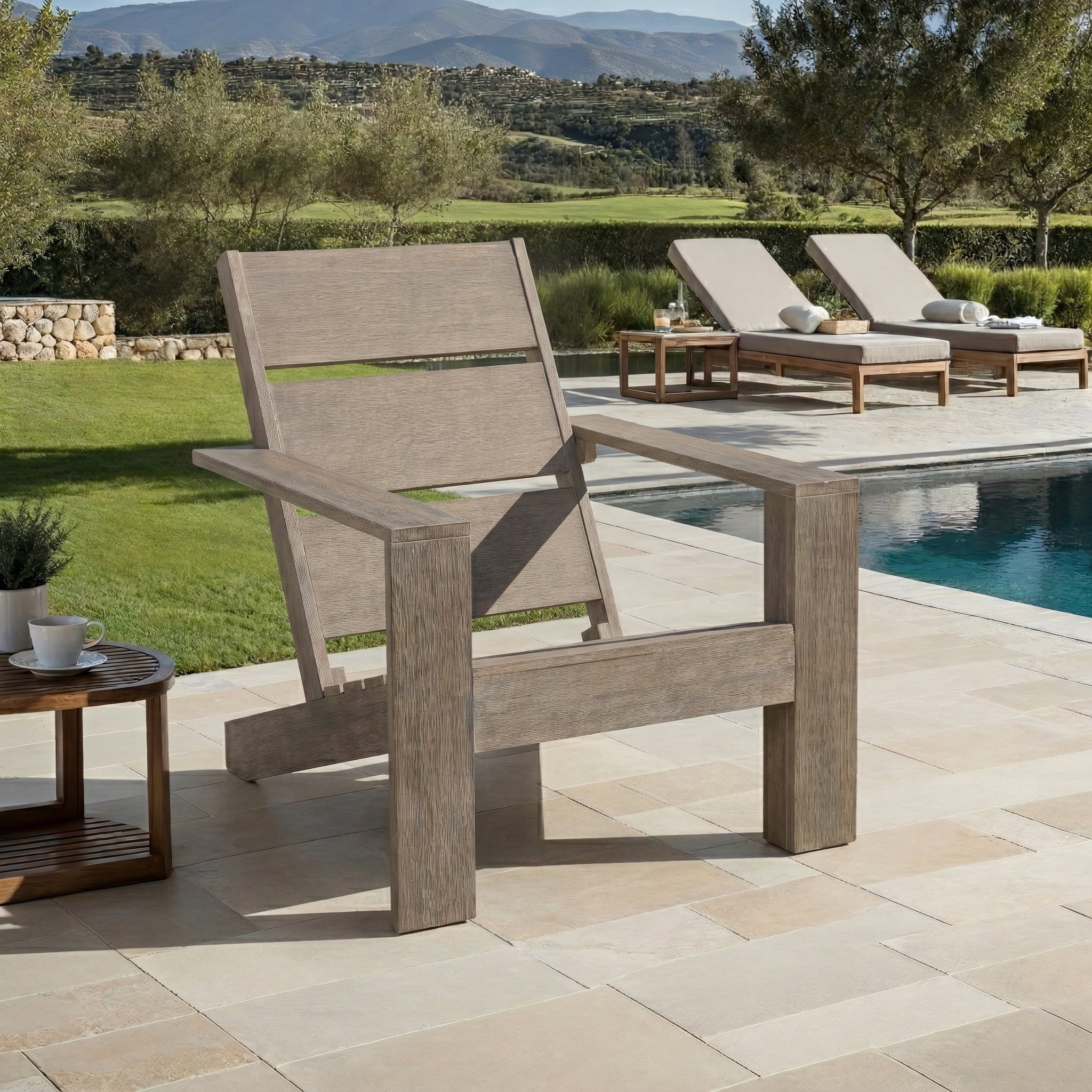 Safavieh Couture Coral Eucalyptus Adirondack Chair, Gray