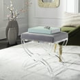 thumbnail image 1 of Safavieh Couture Delfina Farmhouse Glam Upholstered Acrylic Ottoman, 1 of 7
