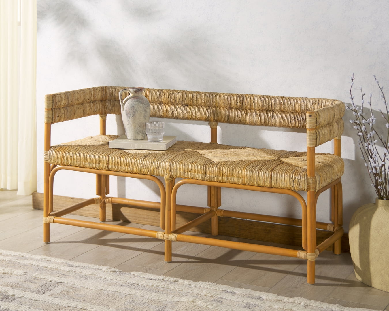 Safavieh Couture Elexa Banana Weaving Bench, Natural