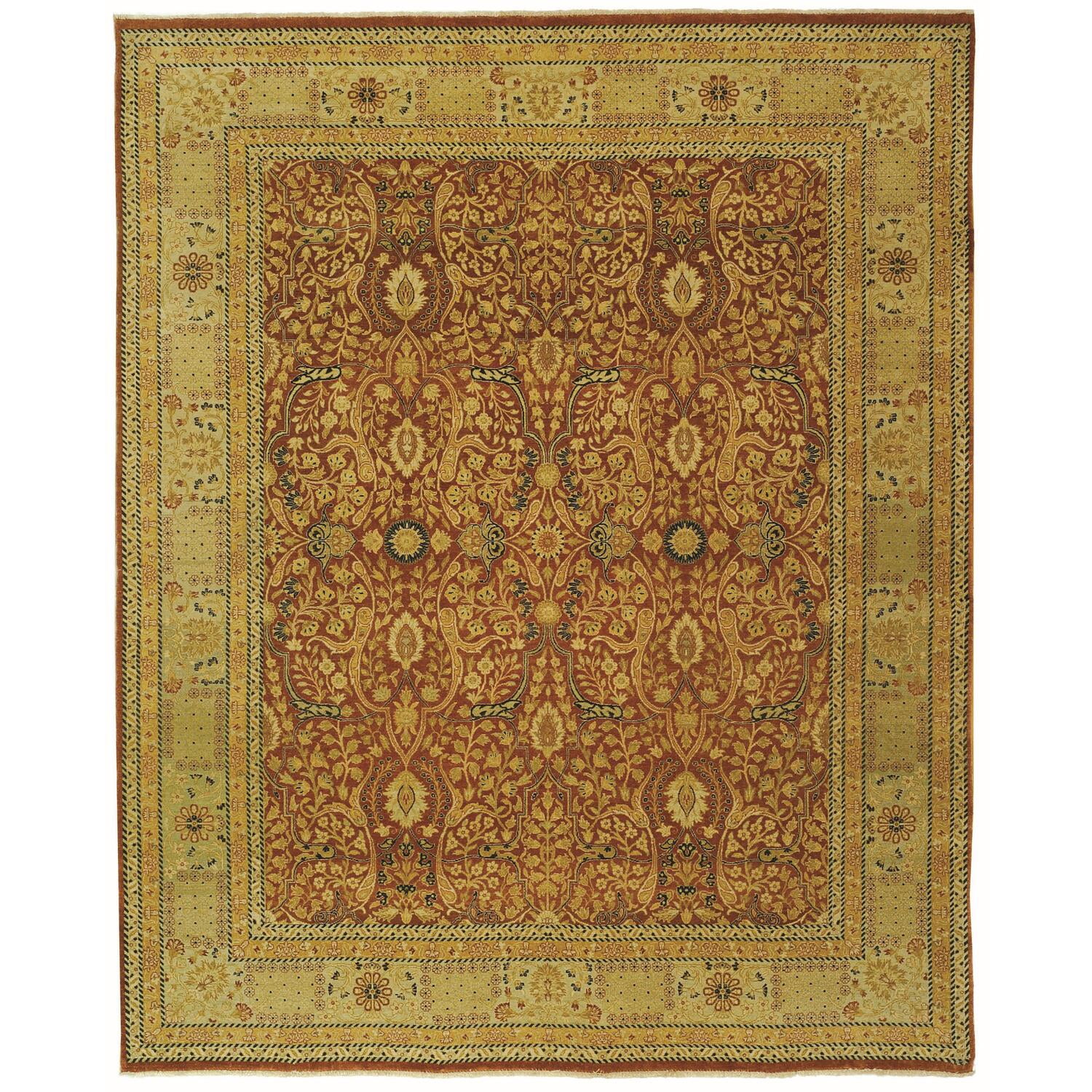 Elegant Tabriz-Inspired Hand-Knotted Wool Blend Area Rug, 8' x 10'
