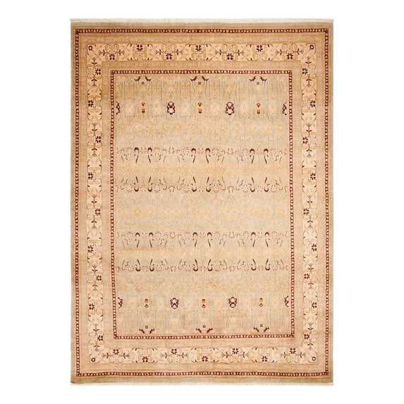 Safavieh Couture Hand-knotted Heirloom Aliyah Traditional Oriental Wool Rug with Fringe 6' x 9' Fringe, Handmade 6' x 9' Indoor