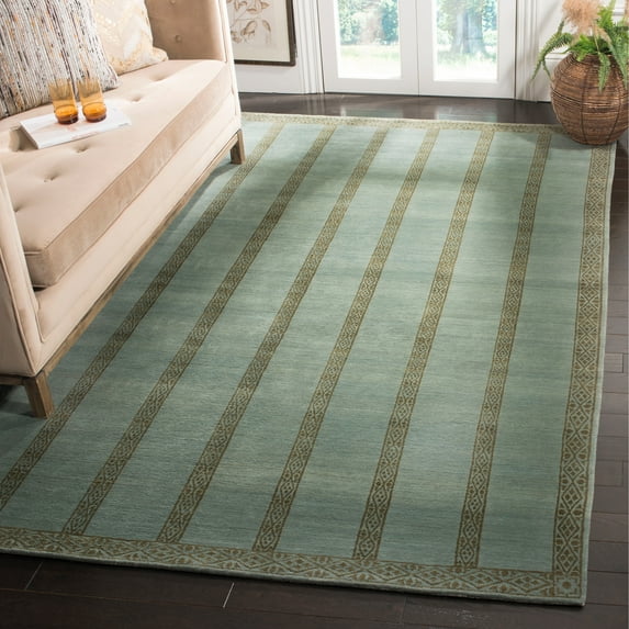 Safavieh Couture Hand-knotted Kazimiera Wool/ Silk Rug Marine 8' x 10' 8' x 10' Living Room, Bedroom, Dining Room