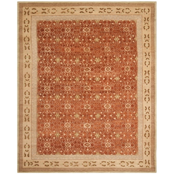 Safavieh  Couture Hand-knotted Marrakech Gundeline Traditional Oriental Wool Rug Red, Ivory 6' x 9' 6' x 9' Indoor Living Room, Bedroom, Dining Room