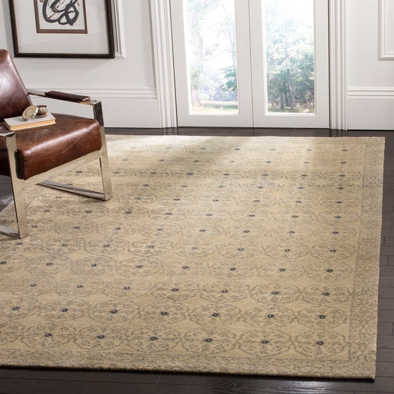 Safavieh Couture Hand-knotted Mirena Silk/ Wool Rug Blue/Slate 6' x 9' 6' x 9' Living Room, Bedroom, Dining Room