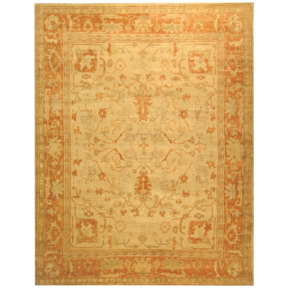 Safavieh Couture Hand-knotted Oushak Engela Traditional Oriental Wool Rug with Fringe 9' x 12' 9' x 12' Indoor,Handmade Living Room,Bedroom,Dining