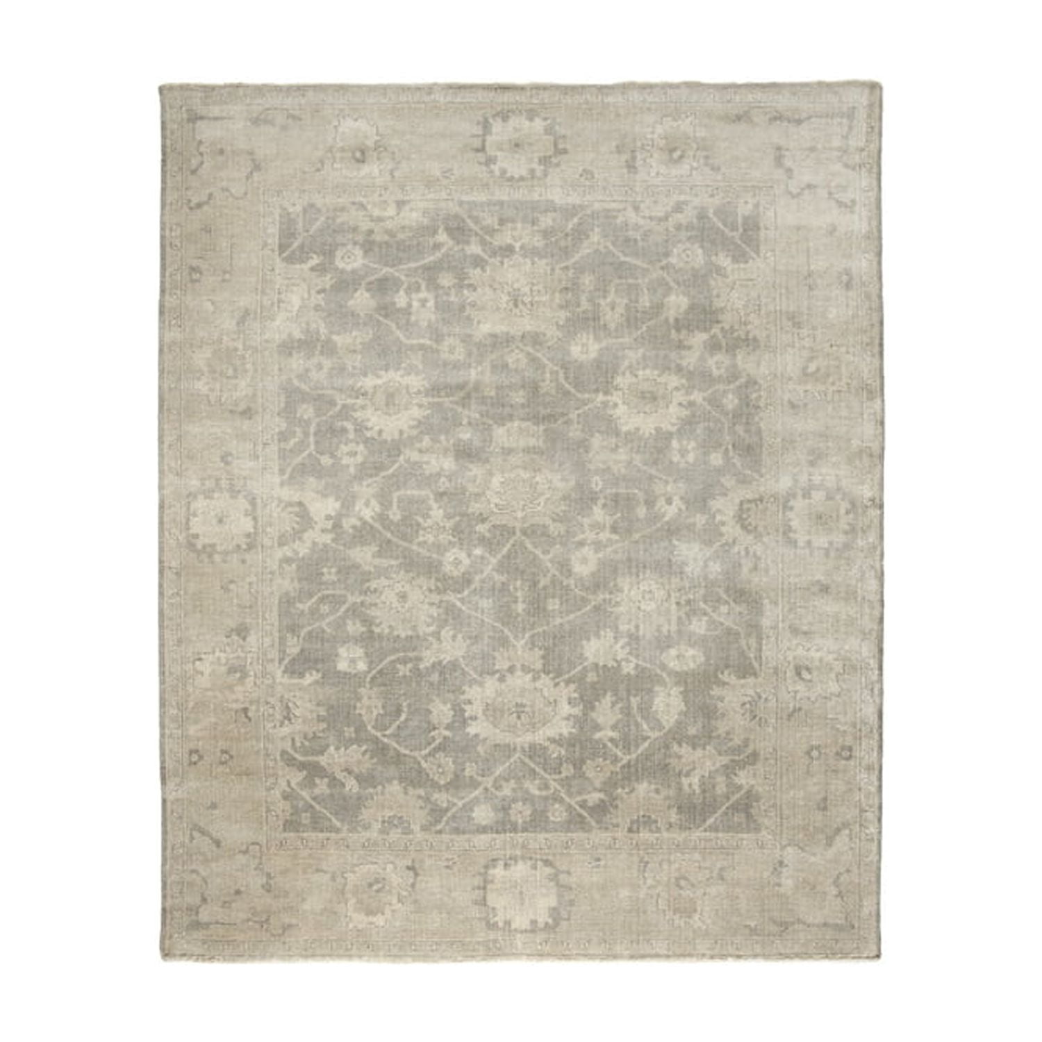 Hand-Knotted Woolen Charm 8' x 10' Rectangular Rug in Gray